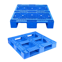 Fabricant palette robuste pour entrepôt HDPE simple face empilable bleu ou personnaliser palette en plastique