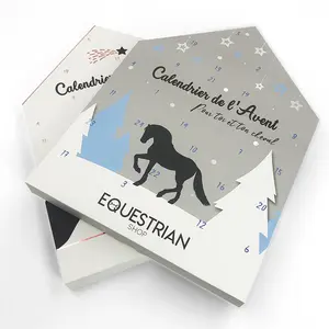 Benutzer definierte Weihnachten 24pcs Advents kalender Pappkarton Überraschung Blind Geschenk box für Schokoladen kosmetik