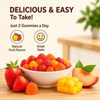 Gummies de Vitamine D3 pour Adultes 2000 UI 50 µg Saveur Fraise Pêche Mangue Complément Alimentaire 90 Unités avec Arômes Naturels de Fruits