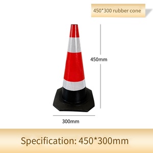 Cao su đường cảnh báo giao thông phản chiếu vuông đen trống bán buôn khối xe đường nón - Product Image 5