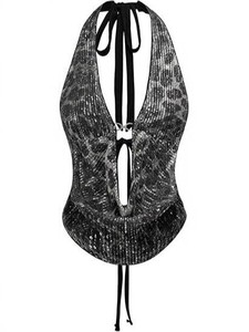 Top Corto sin Mangas con Estampado de Leopardo y Lentejuelas para Mujer, Estilo Y2K, Sexy, para Club, Espalda Descubierta, Venta al Por Mayor 2026 - Product Image 1