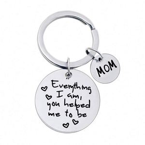 Llaveros de Metal Personalizados Mamá Papá Todo lo que Soy Te He Hecho Tener que Ayudarme a Ser Acero Inoxidable Llavero de Papá Mamá Regalo del Día del Padre y de la Madre - Product Image 5