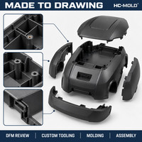 Pièces de robot moulées par injection sur mesure, boîtier de robot en plastique et couvercle de protection, fabrication OEM selon dessin