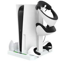 Station de refroidissement multifonctionnelle pour console PS5, support de charge, rangement pour jeux et casque PS VR2