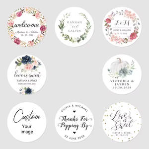 Pegatinas Personalizadas con Nombre y Fecha, Pegatinas Redondas Personalizadas para Recuerdos de Fiesta de Despedida de Soltera - Product Image 3