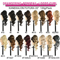Extensions de cheveux en queue de cheval Julianna, résistantes à la chaleur, en fibre Futura, 20 pouces, bouclées, avec cordon de serrage, cheveux synthétiques