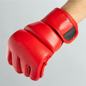 Guantes de Entrenamiento de MMA de Cuero de Alta Calidad, Transpirables, con Palma Abierta, Correa de Muñeca Ajustable, Antideslizantes, Logotipo Personalizado, Unisex - Product Image 5