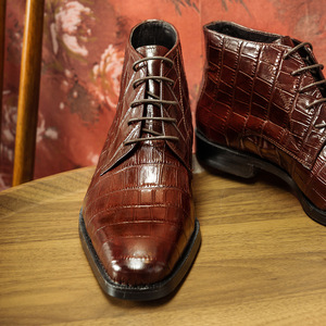 Zapatos Oxford de Vestir para Hombre, de Cuero Genuino Marrón con Estampado, Punta en Pico, con Cordones, para Toda Temporada, Envío Directo - Product Image 3