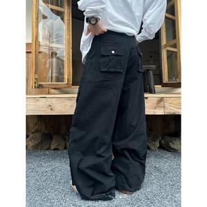 Pantalones Vaqueros Cargo Vintage de Pierna Ancha con Decoración de Cadena Metálica para Streetwear - Product Image 3