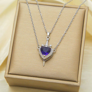 Nuevo Conjunto de Collar con Colgante de <span class=keywords><strong>Amor</strong></span> y Espada al por Mayor 2025, Conjunto de Dos Piezas de Moda, Joyería de Collar, Regalo para Hombres y Mujeres - Product Image 2