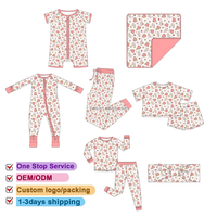 Expédition rapide, vêtements pour bébé en bambou doux, pyjama en bambou RTS, ensemble deux pièces pour enfants, ensemble de vêtements de nuit à manches longues pour enfants
