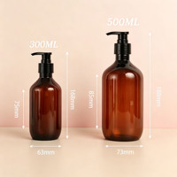 300ml 500ml Bernsteinfarbene Grüne PET-Plastikflasche Leere Shampoo-Conditioner-Duschgel-Lotion-Spenderflaschen für Kosmetikverpackungen