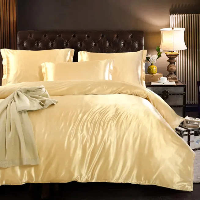 Mịn satin 3/4 pcs bedding Set mềm đôi Nữ Hoàng kích thước cho giường nhà