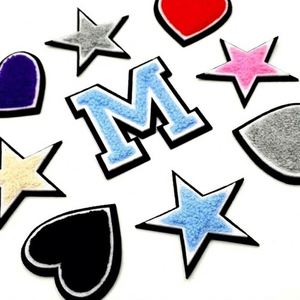 Star Lightning Glitter Gold Border Chenille Patches Cute <b>Make</b>-<b>up</b> <b>Bag</b> Accessories Custom Logo Iron on Embroidered Chenille Patch - Product Image 1