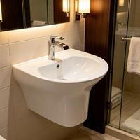 Lavabo en céramique minimaliste moderne, lavabo mural artistique pour salle de bain, évier mural