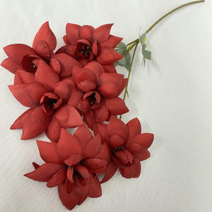 Flores Artificiales Simuladas Serie Roja, Peonías y Rosas, Decoración para Hoteles y Caminos, Flores de Plástico, Tema Rojo para Bodas - Product Image 4