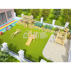 Moetry Ensemble d'activités d'extérieur en bois naturel pour enfants, mobilier de jeu pour tout-petits, idéal pour la garderie et les jeux intérieurs - Product Image 6