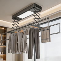 Séchoir à linge électrique G10-S, montage au plafond, séchoir intelligent avec 6 barres de séchage, télécommande et lumière LED