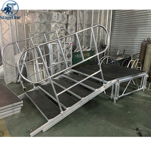 Scène de spectacle extérieure en aluminium à hauteur réglable pour concerts et mariages, avec escalier - Product Image 5