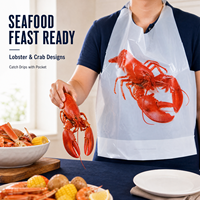 Bavoirs jetables écologiques en plastique/coton pour adultes, avec attaches, pour la cuisson de fruits de mer (homard, crabe, écrevisses) - Vente en gros usine