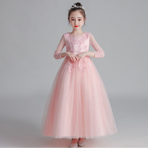 Robe de princesse personnalisée en gros pour enfants, à manches longues, en gaze moelleuse, pour spectacle et fête - Product Image 5