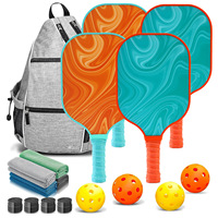 Juego de Palas de Pickleball Profesional, Kit de Pickleball de 4 Piezas para Jugar en Interiores y Exteriores, para Hombres, Mujeres, Papá, Mamá