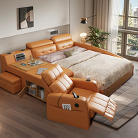 2025 First Class italienisches Wohnzimmer-Couch-Set aus echtem Leder Mikrofaser-funktionelles intelligentes Schnitts ofa