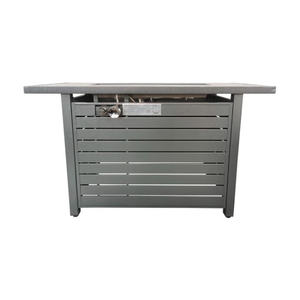 Mesa de Acero Gris Moderna para Fogatas, 25 H x 42 W, con Tapa, para Jardín, Calefacción Exterior, Patio, Camping, Diseño Elegante - Product Image 6