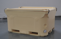Caisses à poisson en plastique robustes, isolées, à double paroi, étanches, en HDPE, rotomoulées, 1000L, pour la pêche/la pisciculture/l'alimentation