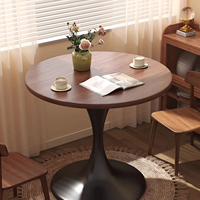 Table basse de salon moderne, petite table ronde design tulipe, table d'angle durable avec structure en acier carbone, meubles de salon