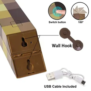 Minecra Lampe de poche à point changeant de couleur Lampe murale rechargeable USB Lampe de nuit torche murale lumineuse - Product Image 5