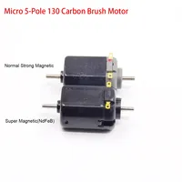 Moteur électrique miniature personnalisé à 5 pôles FK-130, DC 12V 18V 24V, moteur haute vitesse, double arbre de 2 mm