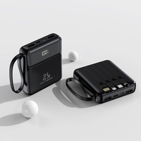 Nouvelle Conception 2026 – Batterie Externe 10000 mAh Type-C avec 4 Câbles Intégrés, Support Téléphone, Écran LED, Chargeur Portable, Lampe Torche, Charge Rapide 2A