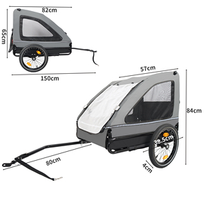 Remorque pour chien robuste pour scooter de mobilité extérieur, remorque en acier pour animaux de compagnie pour grands chiens, scooter auxiliaire - Product Image 2