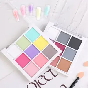 9 Colors Chrome Powder Professional Manicure Dust Nail Pigment Palette Set Gradient Nail Powder