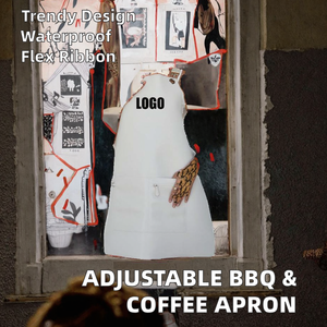 Delantal de PU con Cinta Larga Ajustable y Bolsillo Pequeño, Impresión de Logotipo, Venta al por Mayor, Ideal para Barbacoas, Cafeterías, Trabajo y Limpieza - Product Image 2
