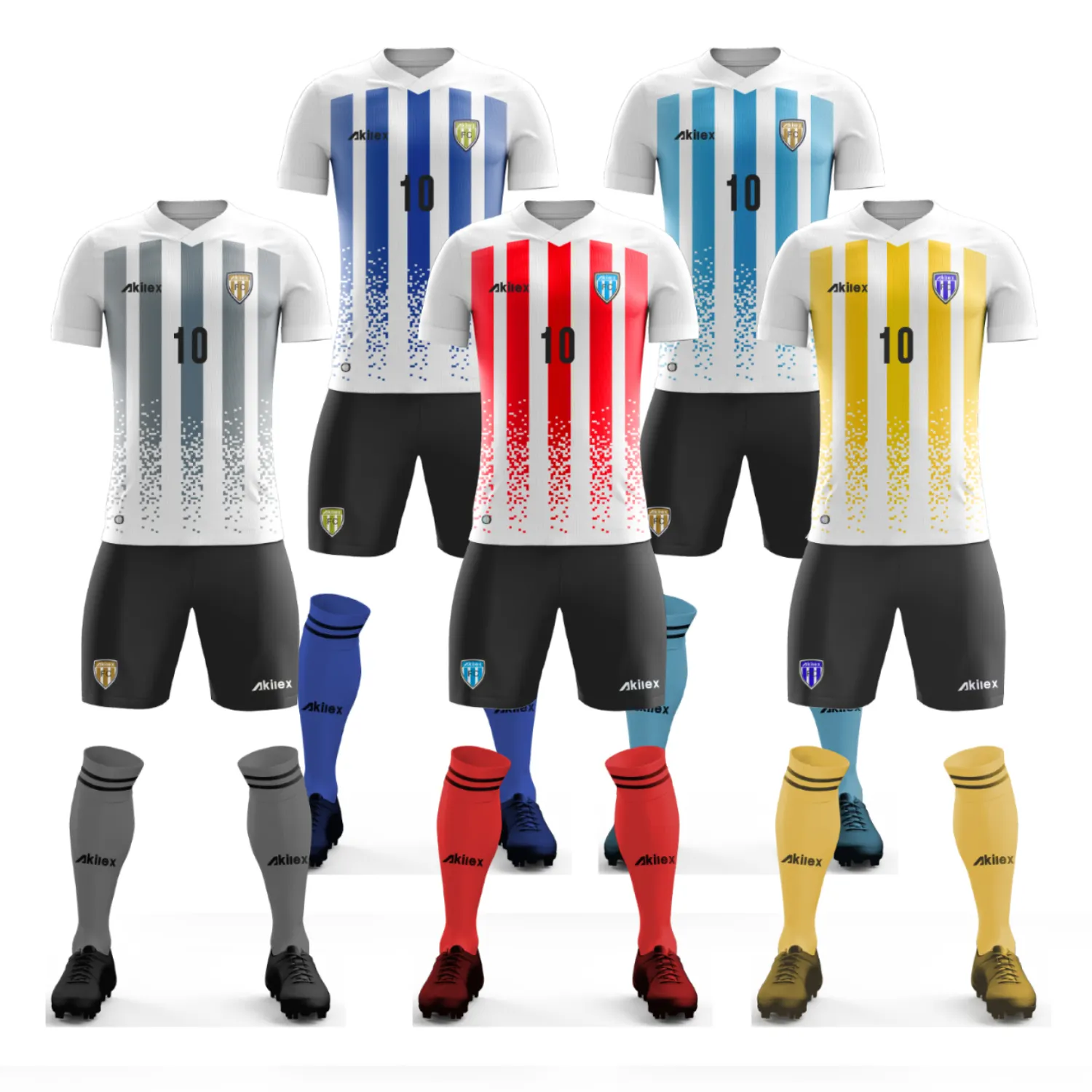 Free Model Design Football Team Soccer Jersey Set Sublimation Soccer Wear Printing Gift Sets Sportswear Customized Adults