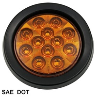 Feu arrière LED rond de 4 pouces, STOP/CLIGNOTANT/FEU ARRIÈRE pour remorque de camion, conforme aux normes SAE/DOT/FMVSS 108