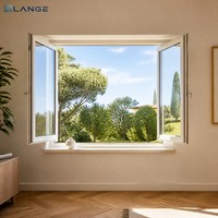 Ventanas Abatibles Modernas de Aluminio LANGE, Doble Acristalamiento, Ventana Abatible de Aluminio Hecha a Medida para Casa