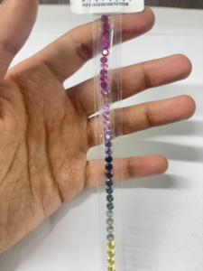 Lab Grown Multi Sapphire Round brilliant cut Cut Gemstone For Jewelry making Bracelets <b>ring</b> necklace Faceted Mix color gradient - Product Image 5