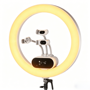Anneau lumineux LED 100W 19 pouces avec trépied, 3 supports pour téléphone, compatible <span class=keywords><strong>iPhone</strong></span>, température de couleur réglable 2900-7000K, CRI97+, contrôle via application 2.4G - Product Image 5