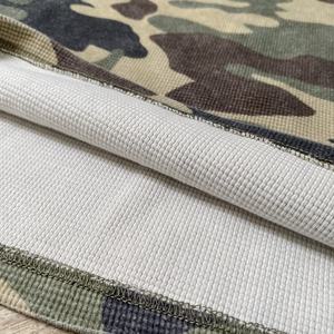 हैवीवेट एसिड वॉश कैमियो प्रिंटिंग ड्रॉप कंधे की वफ़ल शर्ट मोटी लंबी आस्तीन से अधिक खाली खाली थर्मल स्वेटर पुरुषों - Product Image 6