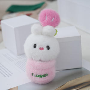 Mignon <span class=keywords><strong>Pot</strong></span> de Fleur Canard Lapin Ours Cochon Animal en Peluche Jouet Porte-clés pour Distributeur Automatique Machine à Griffes en Peluche - Product Image 1