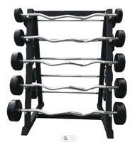 Logo personnalisé Home Gym Commercial fixe enveloppé de caoutchouc solide Curl/barre d'haltérophilie droite