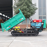 Livraison gratuite 2.5 tonnes petit siège de benne sur chenilles agriculture mini benne sur chenilles moteur diesel levage hydraulique benne sur chenilles