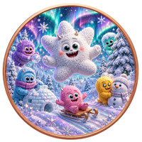 Pièce de monnaie en cuivre pur 999 de 1 oz, couleur cuivre, relief élevé, série de dessins animés animaux, petits monstres, édition collector UV 3D