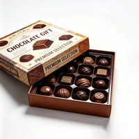 Boîte cadeau en chocolat personnalisée, impression sur papier biodégradable de qualité alimentaire, carton ivoire, doublure en plastique, boîte en carton avec couvercle