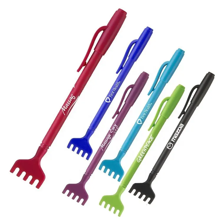 Customized Plastic Expandable Telescopic Extended Back Scratcher With Clip H for Promotional Logo Imprint