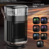Humidificateur ultrasonique portable mini électrique avec humidistat, éclairage LED RGB, protection contre la surchauffe, en plastique, pour usage domestique, 1,2 L
