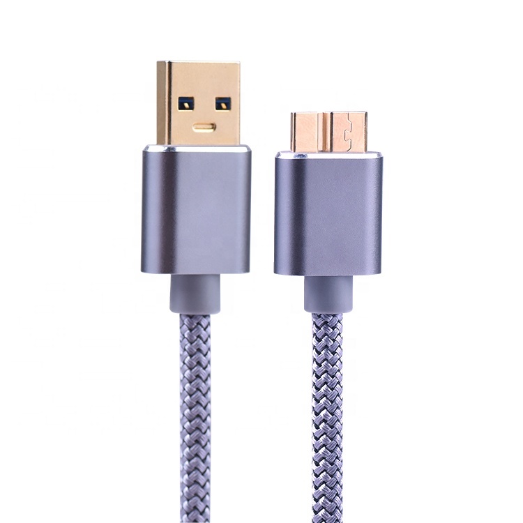 2A 4.5mm En Alliage D'aluminium Tressé Usb 3.0 A Vers Micro Usb B Câble de Chargeur de Synchronisation de Données